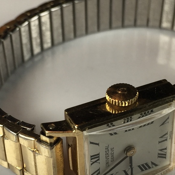 Vintage 14K Universal Geneve Tank Wristwatch, Works - Picture 8 of 12